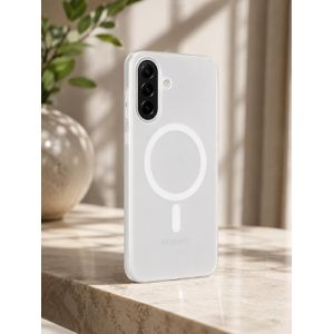 Transparent Cover for Samsung Galaxy A26 Ultra Clear Magnetic Case, Wireless Charging Compatible, Shockproof (White)