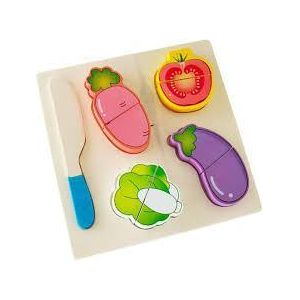 Educational vegetable cutting puzzle game for early learning