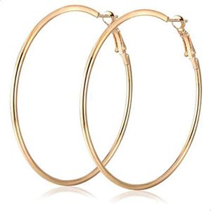 3Diamonds Big Size 80mm Hoop Earrings for Women Gold Plated Classice Round Silver Gold Circle Women Jewelry Accessory Punk Accessories