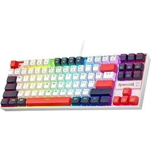 Redragon Redagon K552 Elite Mechanical Gaming Keyboard - Linear Red Switches - Rainbow Backlit - Wired Gaming and Typing Keyboard - Durable Arabic/English Metal Construction (Polar Monolith, K552WGL)