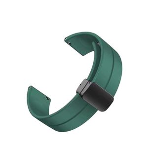 سوار سيليكون 22 مم بمشبك مغناطيسي قابل للطي لساعة Itel O-15 الذكية - أخضر