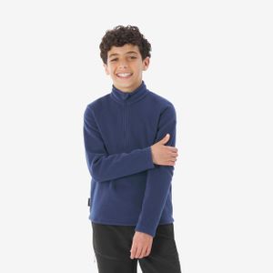 Decathlon سويت شيرت للتدفئة للمشي لمسافات طويلة بنصف سوستة للأطفال من 7 إلى 15 سنة - كحلي