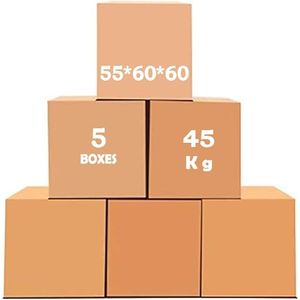 Cardboard For Moving And Packing, 5 Units, 60 X 60 X 55cm, 45kg Each