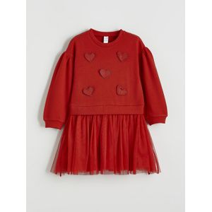LC Waikiki Heart-Appliqued Tutu Dress For Girls