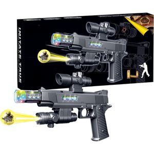 Realistic Firearm Power Gun with Projector & Lights - 828B