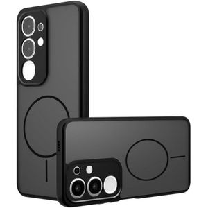 Shockproof Matte Case - Translucent Back Cover with Circular Design and Built-in Camera Protection for Vivo Y29 4G (Black)