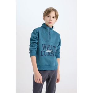 Defacto Boy Halfzip Regular Fit Sweat Shirt - Indigo