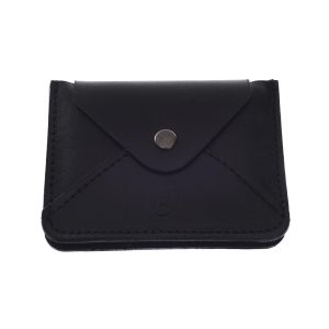 KEMT  Natural Leather with Capsule Card  Holder for Men - Black