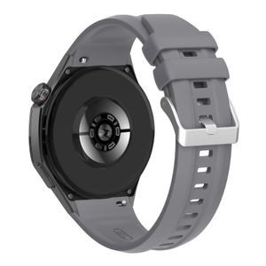 سوار ساعة ذكية، متوافق مع Huawei GT 5 Pro 46 mm / GT5 46 mm / GT4 46mm Sports Wristbands Replacement Waterproof Silicone Strap, 22mm، من سيليكون، تصميم جيد التهوية، مقاس قابل للتعديل - رمادي