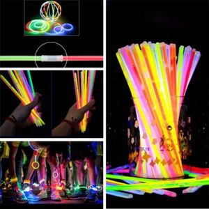 Party Propz Glow In The Dark Neon Bands - 100 Pcs Glow Stick With Connectors  Neon Bands For Party  Glow Bands For A Party  7 Shades Radium Stick  Glow In The Dark Sticks  Glow Sticks for Adults