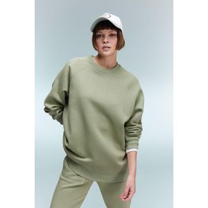 Green WOMAN Relax Fit Hooded Sweatshirt Tunic 2716648 | DeFacto