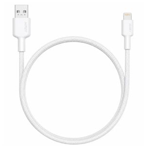 Aukey كابل USB-A إلى Lightning مضفر من النايلون، معتمد من MFi، شحن سريع