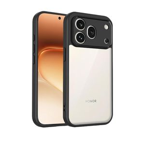 Magic Case Compatible with Honor 600 Pro 5G – Military-Grade, Anti-Yellowing Clear Case, Slim Acrylic, Black Silicone Frame (Honor 600 Pro 5G)