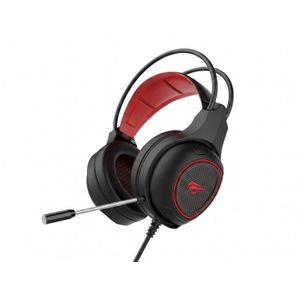 Havit HV-H2239d Gaming Headset with Comfortable Design, Foldable Microphone, 3.5 mm Audio Jack, Black and Red, Ideal for PC and Mobile Gamers