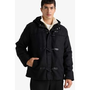 Defacto معطف كاشيه بقصة عادية وغطاء رأس وأزرار وجيوب داخلية