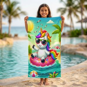 Kids Beach Towel Microfiber Bath Towel unicorn design highly Absorbent & Quick Drying 50*100 cm
