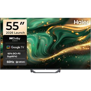 Haier شاشة سمارت QLED قياس 55 بوصة بدقة 4K، نظام Google TV، مخصصة للألعاب 120 هرتز، ذاكرة 32 جيجابايت - 55QLED-G120