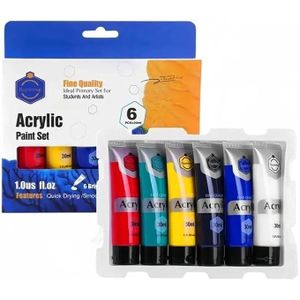 Keep Smiling Acrylic Paint Set 6 Tubes 30ml 