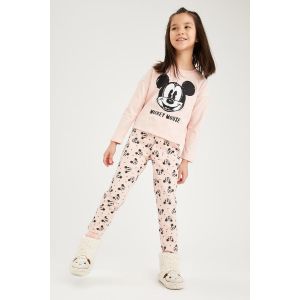 Defacto Girl Crew Neck Regular Fit Knitted Pyjamas - D.Pink