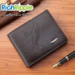 محفظة رجالية قصيرة كلاسيكية بأسلوب ريترو - مدمجة ومتعددة الوظائف