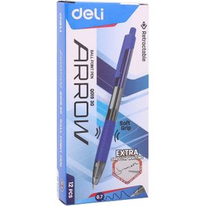 Deli قلم جاف من ديلي، 0.7 ملم، لون أزرق، موديل Q01930