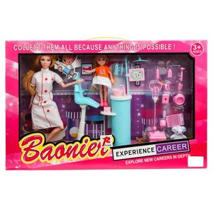 Doll الدمية الممرضة مع المريضة و غرفة العيادة - 6159