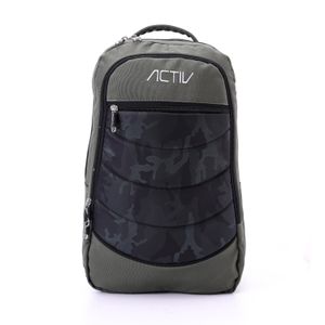 Activ Large Zipper Olive Backpack With Camouflage Pattern