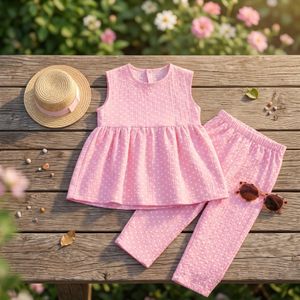 Girls Kids 2 Piece Suit Set Soft Crepe Fabric Elegant Casual Outfit for Girls Comfortable Stylish Top and Bottom Set Party Birthday Holiday Daily Wear
