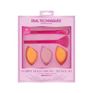 Limited Edition Starlite Nights Brush + Sponge Kit, Makeup Brush & Makeup Blending Sponge Set For Foundation & Powder, Kitten Paw Brush For Concealer, 5 Piece Gift Set Multicolour
