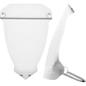 غطاء واقي للمكواة لتغطية قاعدة المكواة مصنوع من الألومنيوم - أداة مساعدة للمكواة الكهربائية آمنة وسهلة الارتداء - غطاء سريع التركيب بمقاس يناسب معظم أحجام المكواة القياسية من كونهيل، عبوة من قطعتين