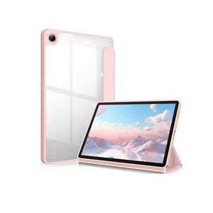غطاء لجهاز سامسونج جالاكسي تاب A9 مقاس 8.7 بوصة، غطاء هجين للتابلت مع ظهر شفاف - وردي
