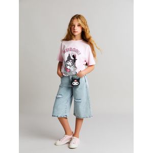 LC Waikiki Ripped Detail Girl's Denim Bermuda