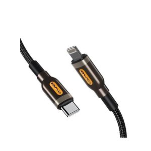 Awei DataAway USB-C to Lightning 8 Pin Fast Charging Cable, 1 meter, 20 Watt, Black - CL-125L
