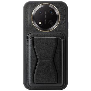 جراب حماية جلد مضاد للصدمات مع حامل مدمج من الجلد الصناعي لمظهر أنيق وقبضة يد مريحة متوافق مع موبايل هونر X9C من اس ال ستور، (لون أسود)