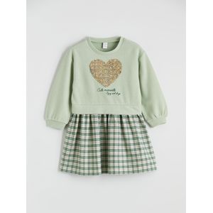 LC Waikiki Heart Patterned Girl's Ruffled Dress