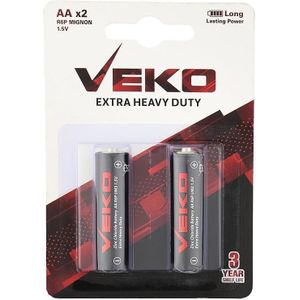 AA 1.5V Extra Heavy Duty Zinc Carbon Batteries – Pack of 5 Cards (10 Batteries / 5 Pairs) – Leak-Resistant – For Remote Controls, Clocks & Toys