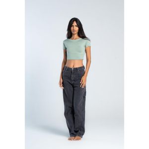 OUTDATED Cropped Backless Round Neck - Mint Green