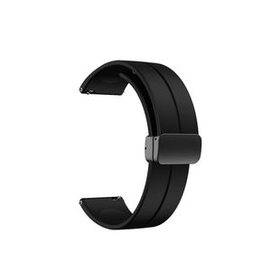 سوار سيليكون 20 مم مع مشبك مغناطيسي قابل للطي لساعة أورايمو الذكية OSW16 - أسود