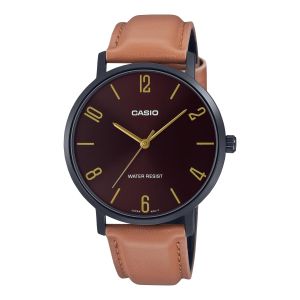 Casio ساعة جلدية تناظرية MTP-VT01BL-5BUDF