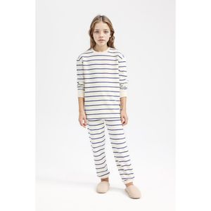 Defacto Girl Homewear Knitted Pyjamas - Ecru