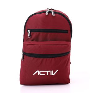 Activ Double Compartment Zipper Dark Red Backpack