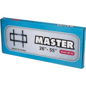 Master حامل تلفزيون MT-02 يثبت على الحائط مستورد مناسب لأجهزة التلفزيون والشاشات من 26 إلى 55 بوصة من ماستر، أسود