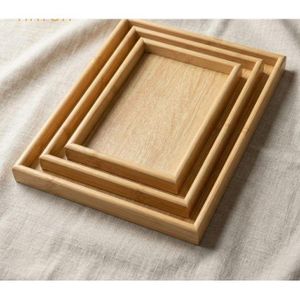 Bamboo wooden serving tray set – 3 pieces various sizes for kitchen and hospitality