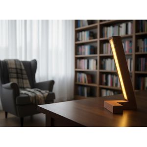 Ge أبجورة خشبية خطية مائلة بتصميم مودرن مدمج