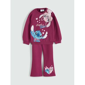 LC Waikiki Stitch Print Girl's Sweatshirt And Leggings