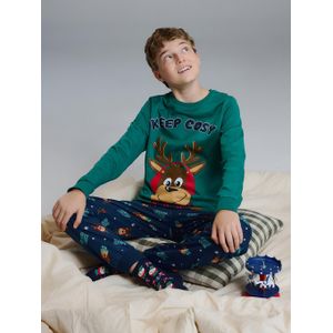LC Waikiki Crew Neck New Year Themed Boy's Pyjama Set