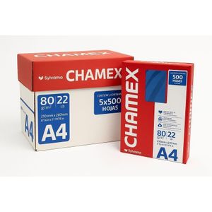 Chamex A4 Copy Paper, 80gsm, 500 Sheets, 5 Packs, 210 x 297 mm