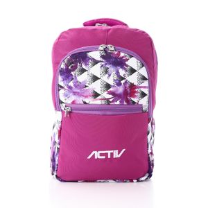Activ Girls' Pink & Purple Floral Printed School Backpack