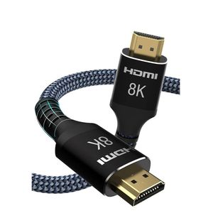 GX 8K HDMI 2.1 Cable 1 M Ultra HD High-Speed 48Gbps 8K@60Hz Braided Cord eARC Dynamic HDR Dolby Vision for MacBook Pro PS5 Switch TV Xbox UHD TV Blu-Ray Projector