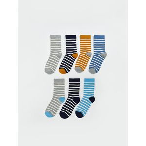 LC Waikiki مجموعة من 7 جوارب كاحل مخططة للأولاد